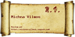 Michna Vilmos névjegykártya